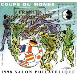 Bloc CNEP Yvert No 27 Coupe du monde surchargé 1998 salon philatélique de Lyon