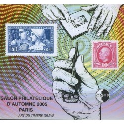 Bloc CNEP Yvert No 44 Art du timbre gravé 2005 Salon philatélique d'automne paris