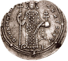 Pièces de Monnaie Byzantine de L'empereur Byzantin Romain III