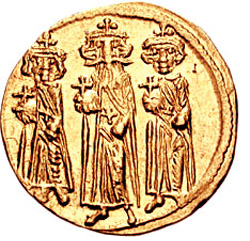 Pièces de Monnaie Byzantine de L'empereur Byzantin Heraclius