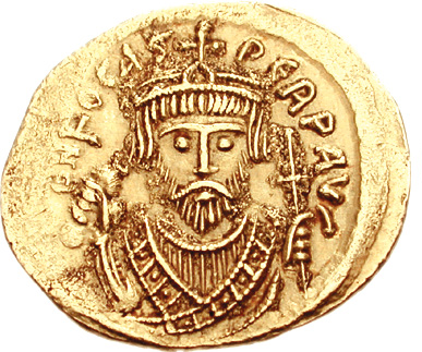 Pièces de Monnaie Byzantine de L'empereur Byzantin Phocas