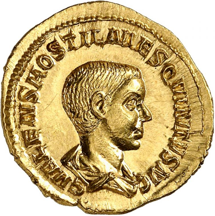 Pièces de Monnaie de l'empereur Romain Hostilien