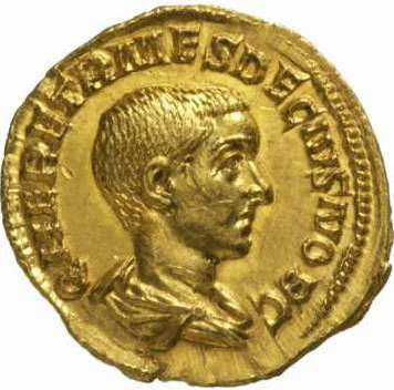 Pièces de monnaie Romaine de L'empereur Herennius Etruscus