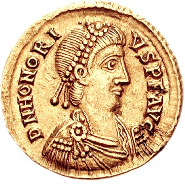 Les pièces de Monnaie romaine d'Honorius